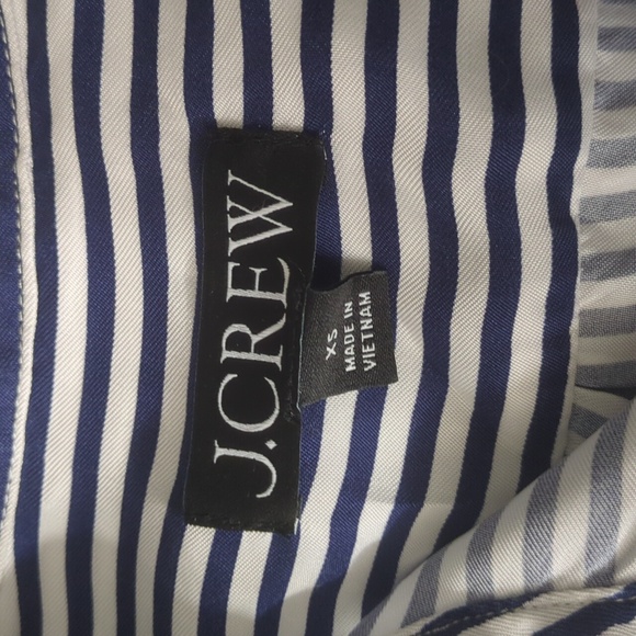 J. Crew Navy and White Striped Shirt / BLOUSE Size Xs - Picture 3 of 6